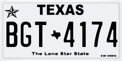 TX license plate BGT4174
