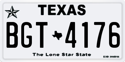 TX license plate BGT4176