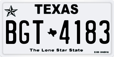 TX license plate BGT4183