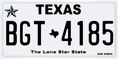 TX license plate BGT4185