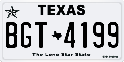 TX license plate BGT4199