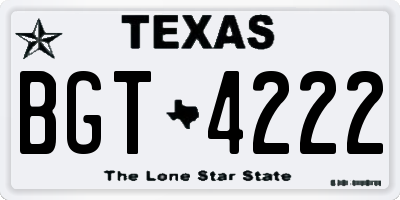 TX license plate BGT4222