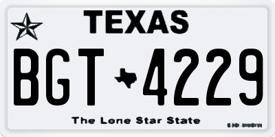 TX license plate BGT4229