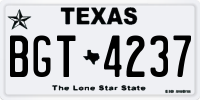 TX license plate BGT4237