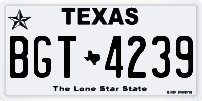 TX license plate BGT4239