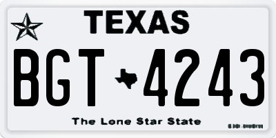 TX license plate BGT4243