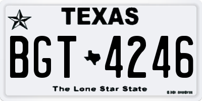 TX license plate BGT4246