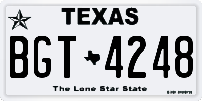 TX license plate BGT4248