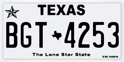 TX license plate BGT4253