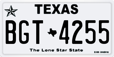 TX license plate BGT4255