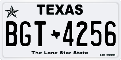 TX license plate BGT4256