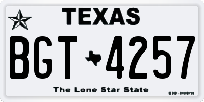 TX license plate BGT4257