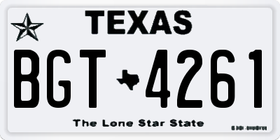 TX license plate BGT4261