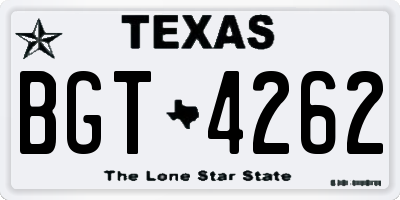TX license plate BGT4262