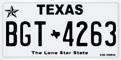TX license plate BGT4263