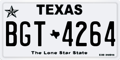 TX license plate BGT4264