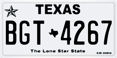 TX license plate BGT4267