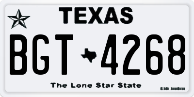 TX license plate BGT4268