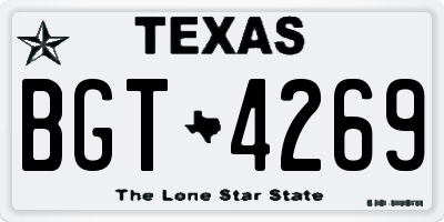 TX license plate BGT4269