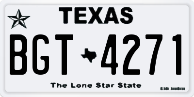 TX license plate BGT4271