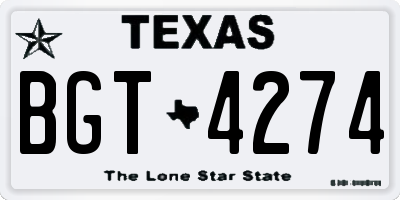 TX license plate BGT4274