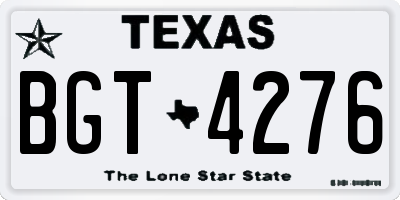 TX license plate BGT4276
