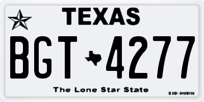 TX license plate BGT4277