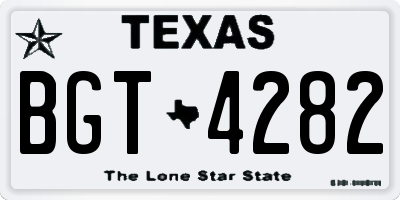 TX license plate BGT4282