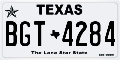 TX license plate BGT4284