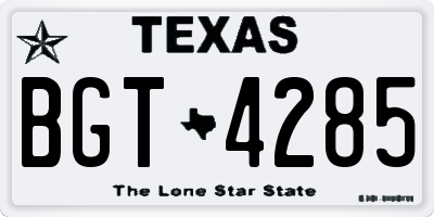 TX license plate BGT4285