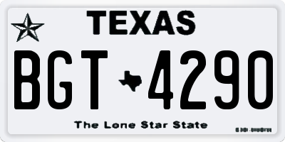 TX license plate BGT4290