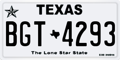 TX license plate BGT4293