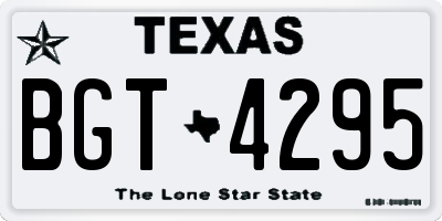 TX license plate BGT4295