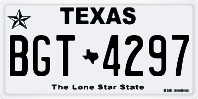 TX license plate BGT4297