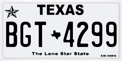 TX license plate BGT4299