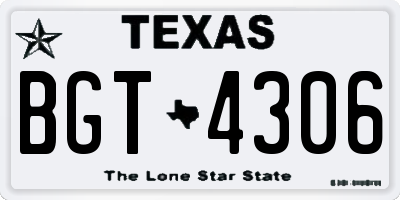 TX license plate BGT4306