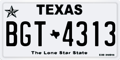 TX license plate BGT4313
