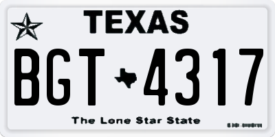 TX license plate BGT4317