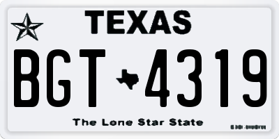TX license plate BGT4319