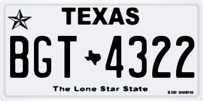 TX license plate BGT4322