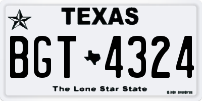 TX license plate BGT4324