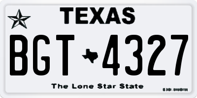 TX license plate BGT4327
