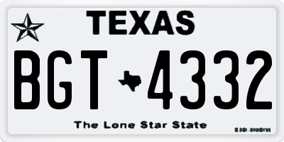 TX license plate BGT4332