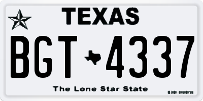 TX license plate BGT4337