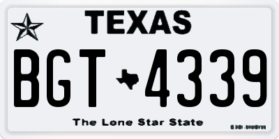 TX license plate BGT4339