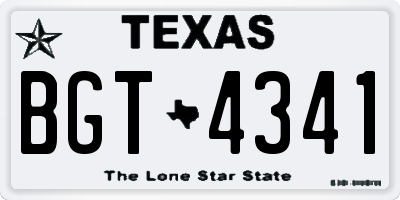 TX license plate BGT4341