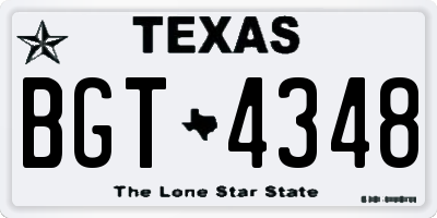 TX license plate BGT4348