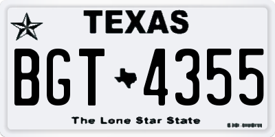 TX license plate BGT4355