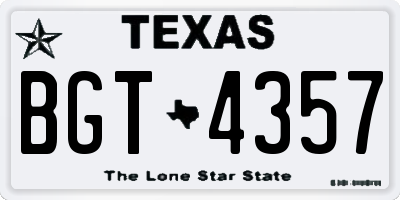 TX license plate BGT4357