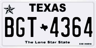 TX license plate BGT4364